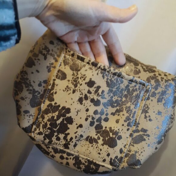 New Southwestern Western Faux Leather Cow print Purse Saddle Flap bag brown - Picture 9 of 12